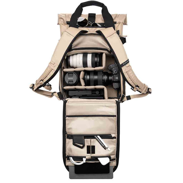 Interior of the WANDRD PRVKE V4 15 Photo Bundle Yuma Tan