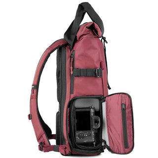 Side of the Wandrd PRVKE 21 V4 Backpack Rhone Burgundy
