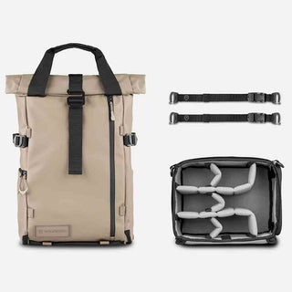 Package Contents of the Wandrd PRVKE 21 V4 Backpack Yuma Tan