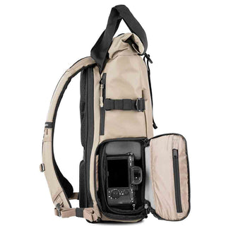Side of the Wandrd PRVKE 21 V4 Backpack Yuma Tan