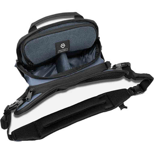 Interior of the Wandrd Rogue Sling 4L V2 Bag Aegean Blue