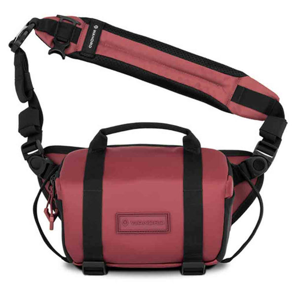 Front Side of the Wandrd Rogue Sling 4L V2 Rhone Burgundy