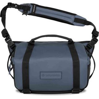 Front Side of the Wandrd Rogue Sling 9L V2 Aegean Blue