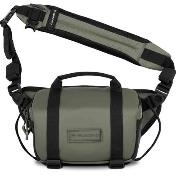 Front Side of the Wandrd Rogue Sling Bag 4L V2 Wasatch Green