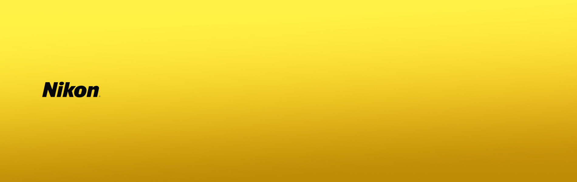 Nikon logo on a yellow background