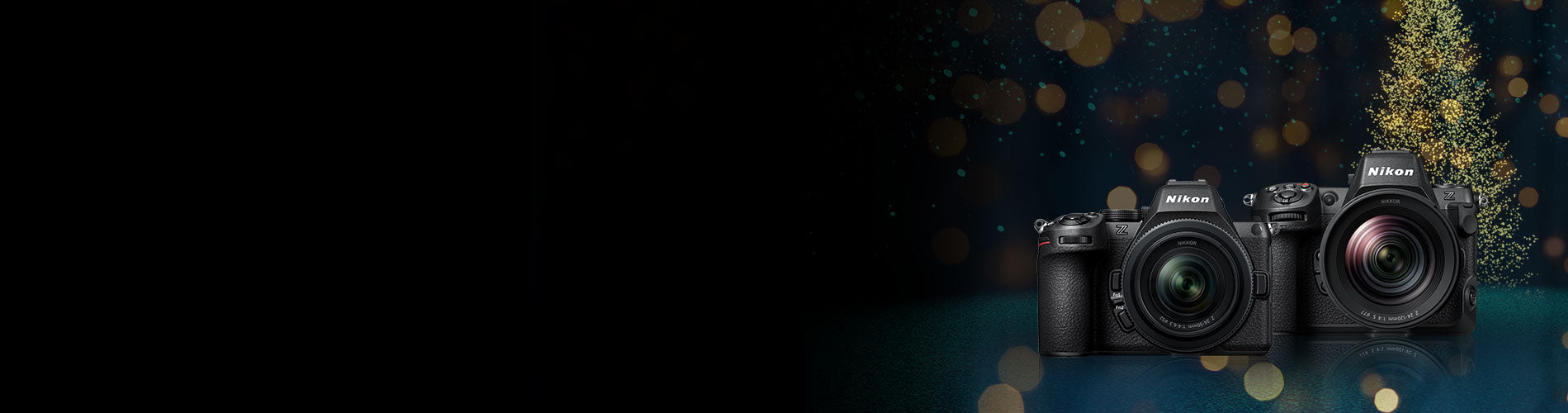 Nikon cameras with holiday background