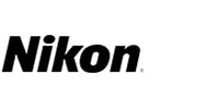 Nikon logo in black and white