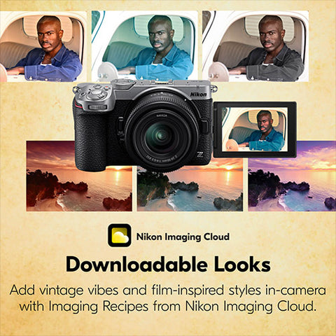<h4 style="text-align: center;">Camera to Cloud</h4> <p style="text-align: center;">Supports Nikon Imaging Cloud with downloadable Imaging Recipes for additional creative in-camera looks, automatic image transfer and automatic firmware updates.</p>