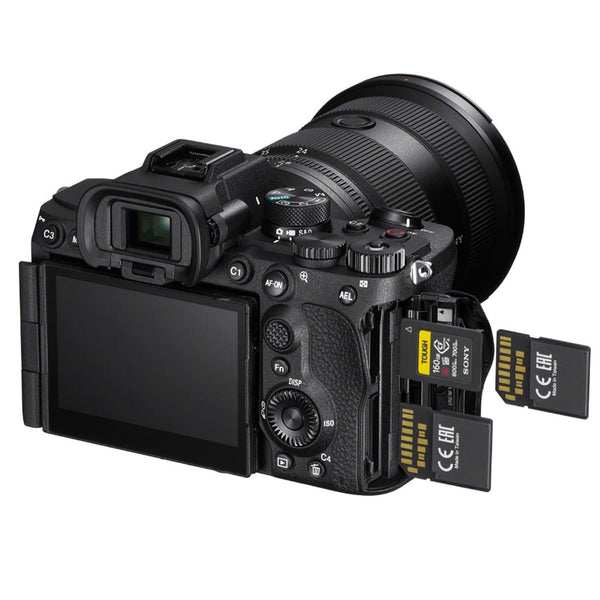 Sony camera with memory card slots