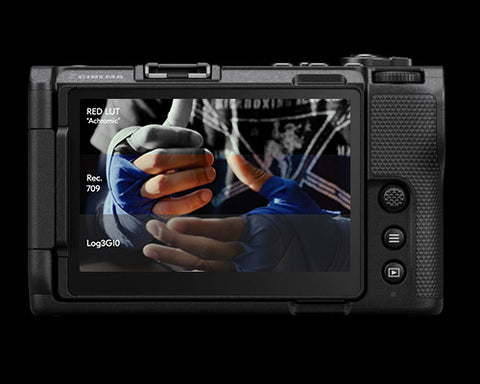 <h4>Custom in-camera LUT support.</h4><p> Load up to 10 LUTs into the ZR and preview the look in real-time via the built-in monitor.</p>