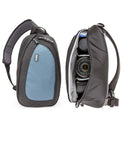 How It Looks in the Think Tank Turnstyle 20 V2.0 Blue Indigo Sling Bag