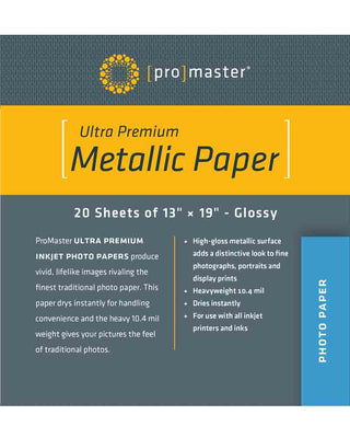 Promaster Silver Metallic Paper 13x19  | 20 Sheets