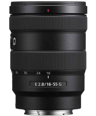 Front view of Sony E 16-55mm f/2.8 G Lens