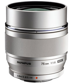 Olympus M.Zuiko 75mm f/1.8 ED Lens in Silver