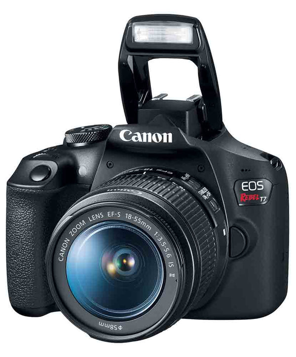 Canon EOS Rebel T7 with internal flash engaged