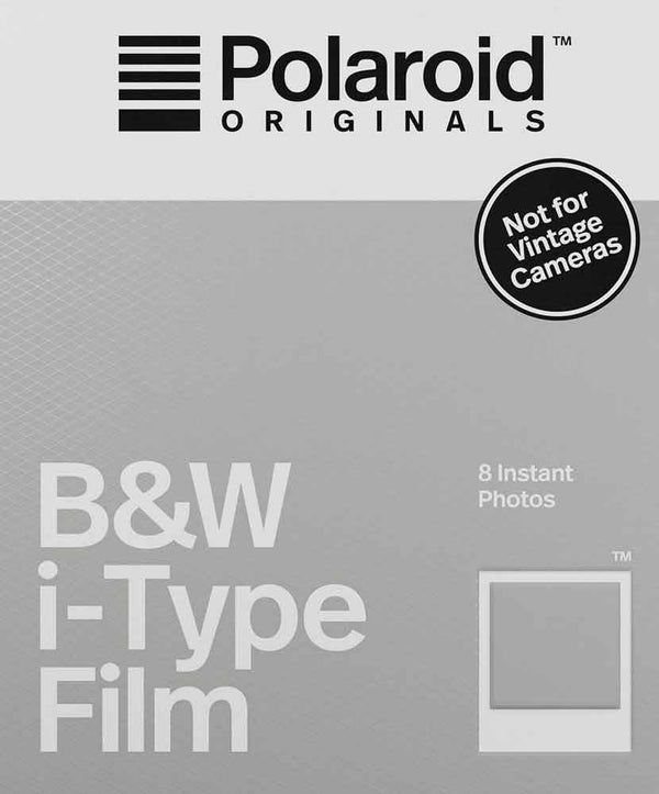 vintage black and white polaroid camera