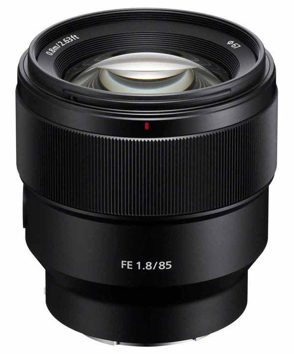Front top view of Sony FE 85mm f/1.8 Lens
