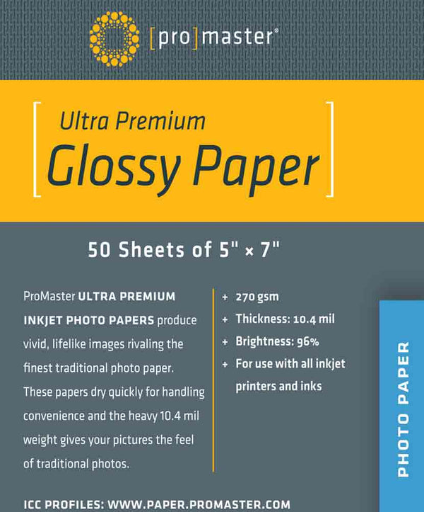 PROMASTER GLOSSY PAPER 5X7 | 50 SHEETS