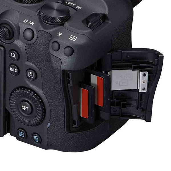 Dual SD Card Slots of the Canon EOS R6 Mark II Body