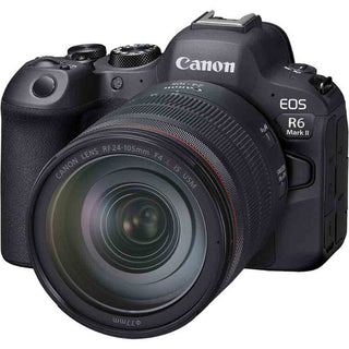 Front Side with Kit Lens Mounted on the Canon EOS R6 Mark II with RF 24-105mm f/4L IS USM Lens