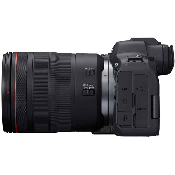Side View of the Canon EOS R6 Mark II with RF 24-105mm f/4L IS USM