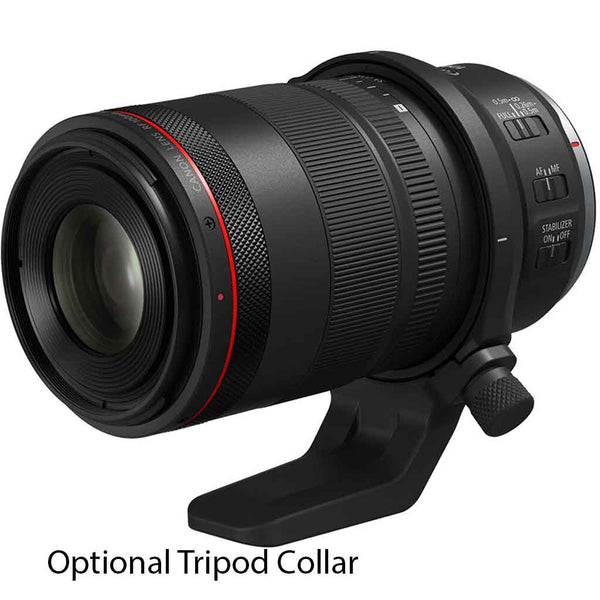 Optional tripod collar with Canon RF 100mm f/2.8L Macro IS USM Lens
