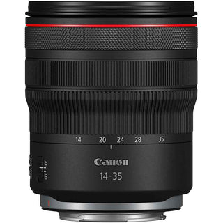 Front view of the Canon RF 14-35mm f/4L IS USM Lens