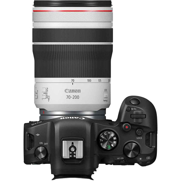 Canon RF 70-200mm f/4L IS USM Lens mounted to R series camera