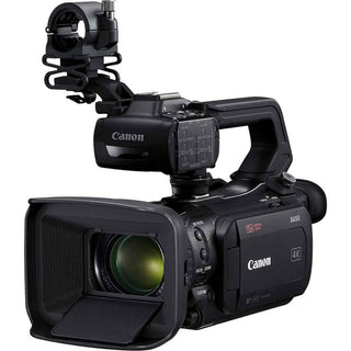 Front Side with Open Lens Hood of the Canon XA50 4K UHD Professional Camcorder