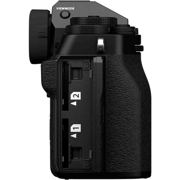 Dual SD Card Slots of the Fujifilm X-T5 Body Black