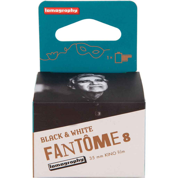 Packaging for Lomography Fantome Kino 8 B&W 35mm Film Roll 36 Exposures
