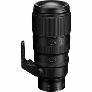Side view of Nikon NIKKOR Z 100-400mm f/4.5-5.6 S VR Lens with tripod collar and controls