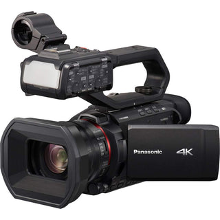 Panasonic HC-X2000 Camcorder three quarter view with extended screen