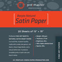 PROMASTER FINE ART BARYTA NATURAL SATIN PAPER 13X19 | 20 SHEETS