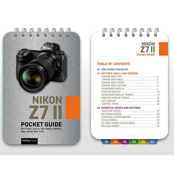 Table of Contents of the Rocky Nook Pocket Guide for the Nikon Z7 II