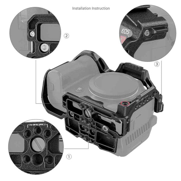 Camera Installation of the SmallRig Black Mamba Cage Canon R5 R5 C R6