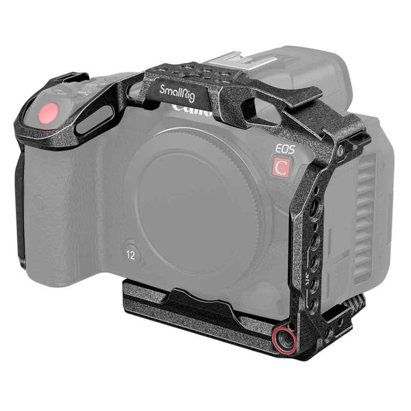 Camera Mounted in the SmallRig Black Mamba Cage Canon R5 R5 C R6