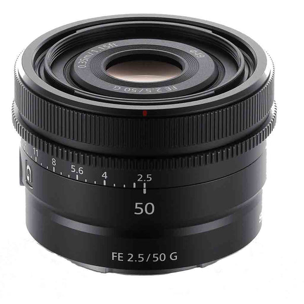 Top view of the Sony FE 50MM f/2.5 G Lens