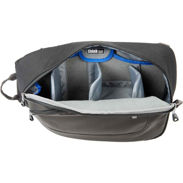 Camera Compartment of the Think Tank Turnstyle 20 V2.0 Blue Indigo Sling Bag