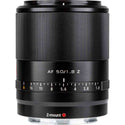 Top Side of the Viltrox 50mm F1.8 Z Lens for Nikon