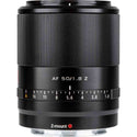 Top Side of the Viltrox 50mm F1.8 Z Lens for Nikon