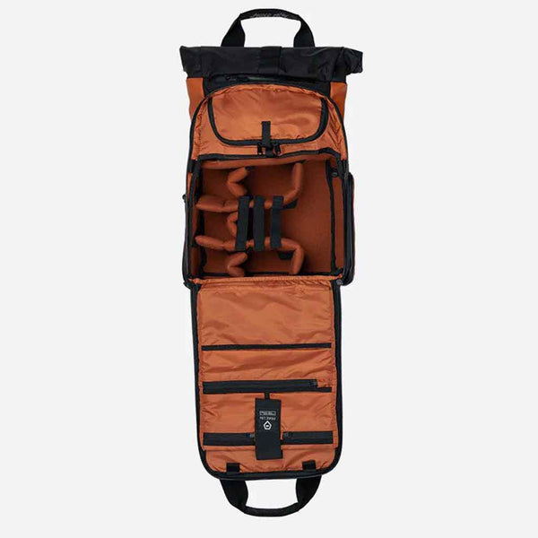 Camera Compartment Open of the WANDRD PRVKE Lite Sedona Orange