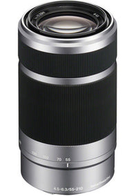 Front top view of Sony E 55-210mm f/4.5-6.3 OSS Lens Silver