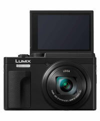 Flipped up LCD screen in selfie mode on Panasonic Lumix ZS80 digital camera