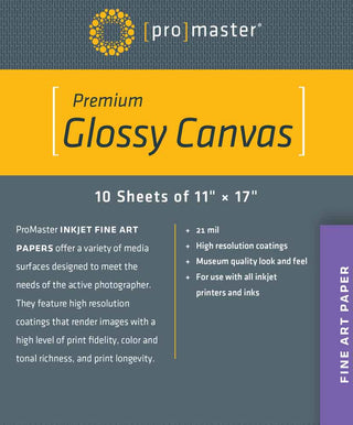 Promaster Glossy Ink Jet Canvas 11x17 | 10 Sheets