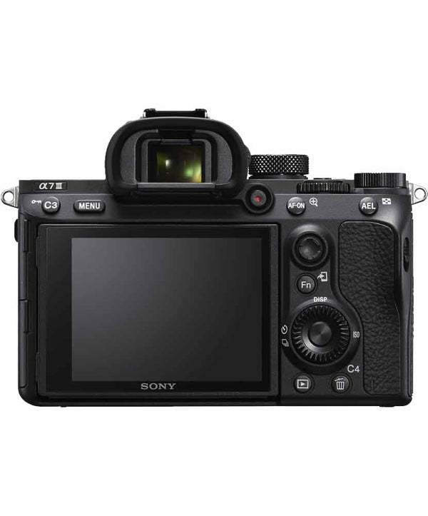rear view with LCD screen and menu buttons Sony A7 III