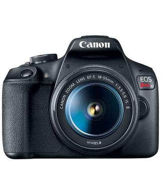 Front view of Canon EOS Rebel T7 with EF-S 18-55mm IS II lens