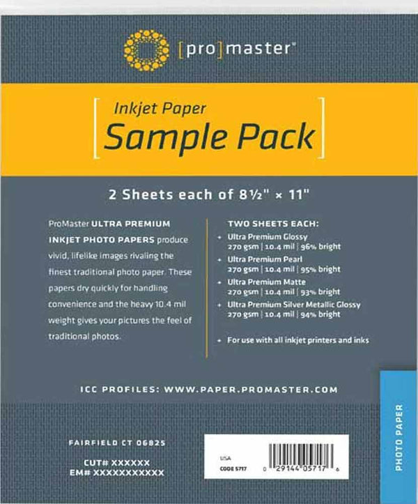 PROMASTER PREMIUM INK JET PAPER SAMPLER 8.5X11
