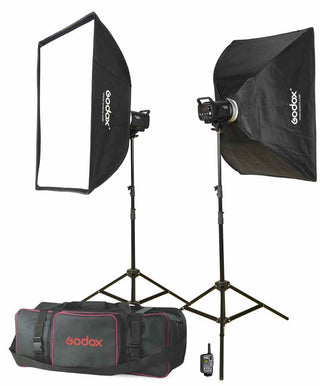 Godox MS300 2 Studio Light Kit with carrying case and remote