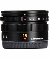 Front view of Panasonic Lumix G Leica DG Summilux 15mm f/1.7 ASPH Lens